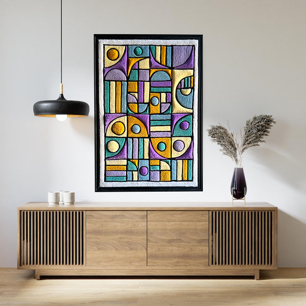 Color Riddddle – Hand-Tufted Abstract Wall Sculpture