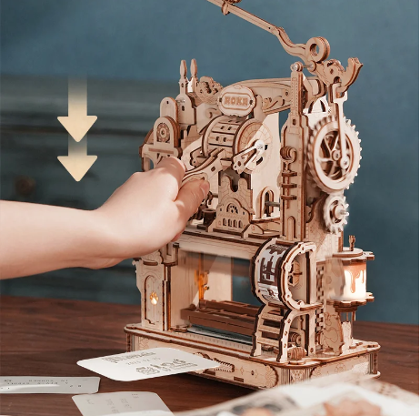 Classic Printing Press 3D Wooden Puzzle