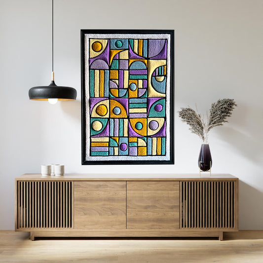 Color Riddddle – Hand-Tufted Abstract Wall Sculpture