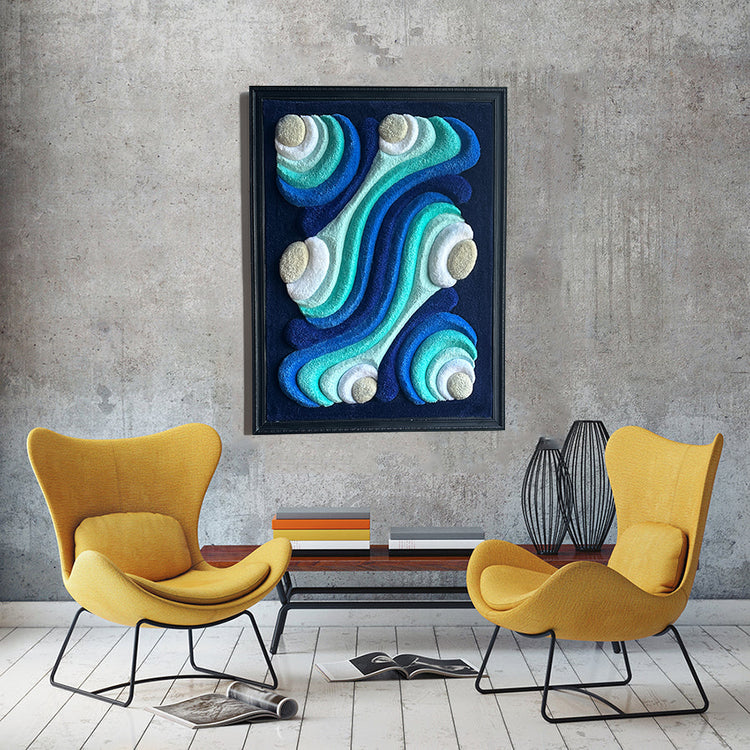 DOPAMINE  Hand-Tufted Abstract Wall Sculpture
