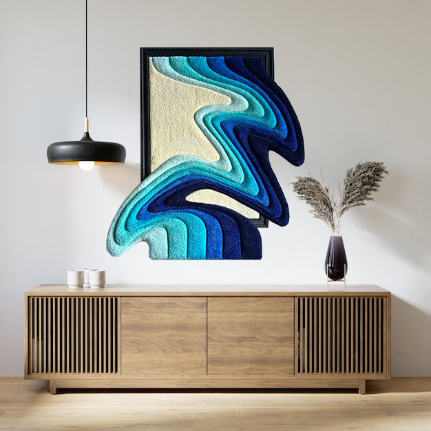 Flow_Martin – Hand-Tufted Abstract Wall Sculpture