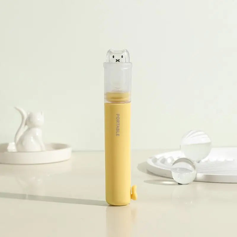 2in1 Cute Bear Travel Kids Toothbrush Set