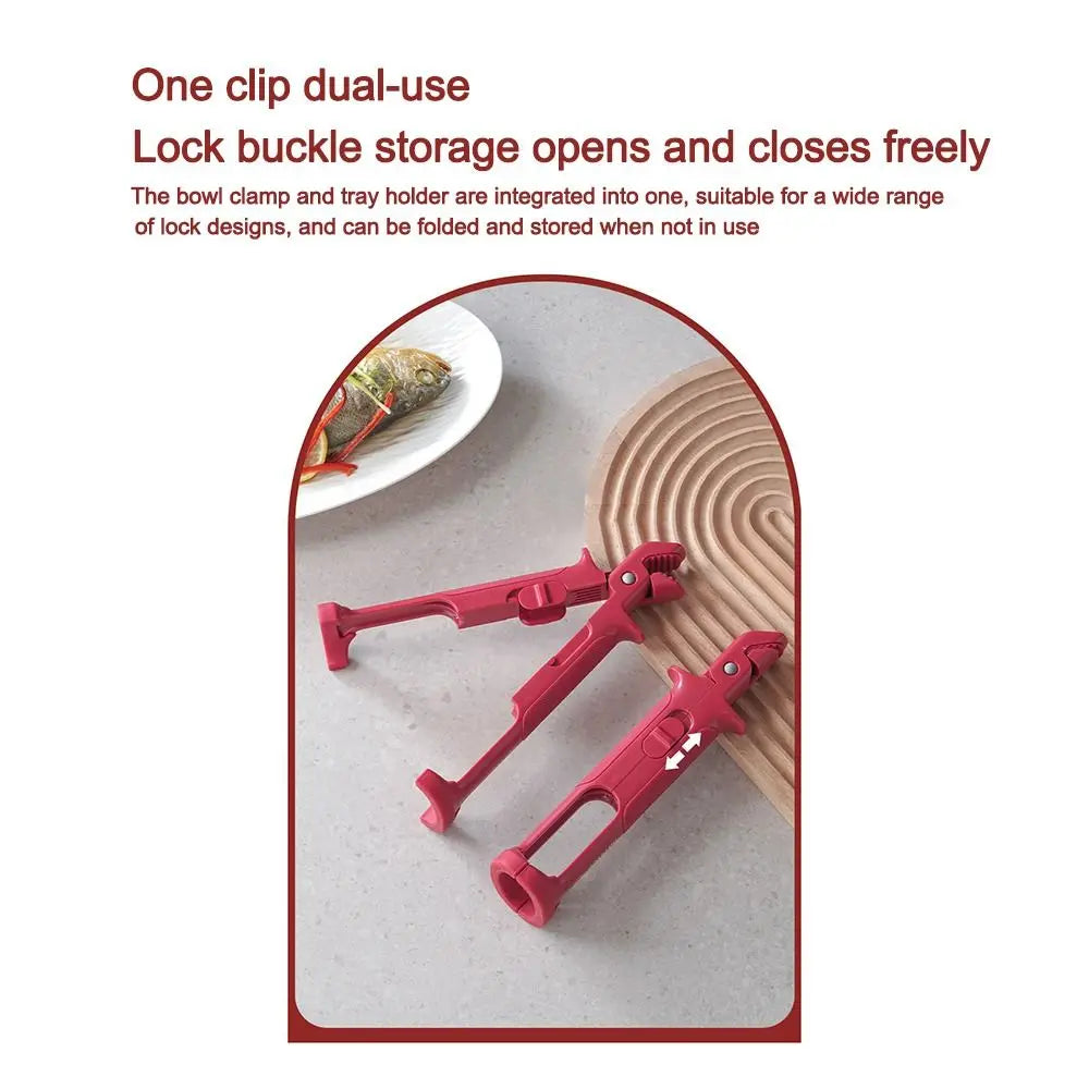 2in1 Anti-Scald Secure Grip Bowl Holder